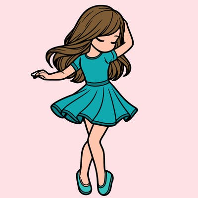 girl dancing  realistic