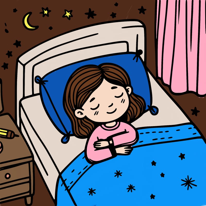 a girl in bed sleeping