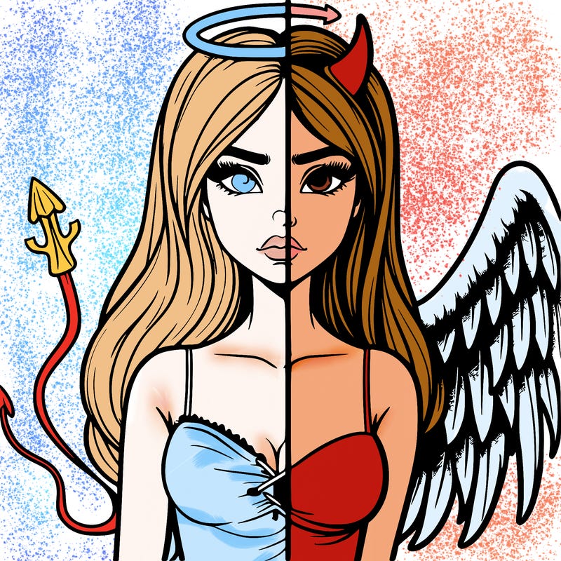 devil vs angel realistic girl
