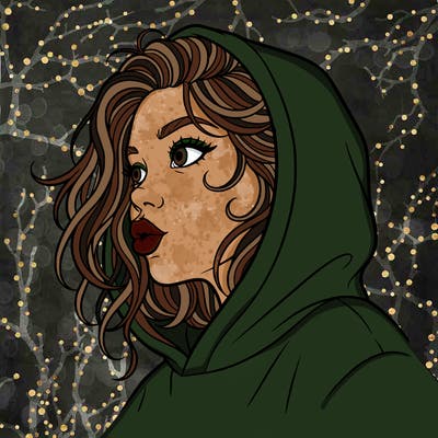 girl with messy hair pouty lips big eyes wearing a hoodie face profile