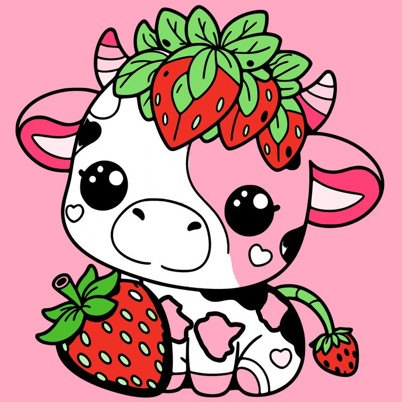 cute strawberry cow