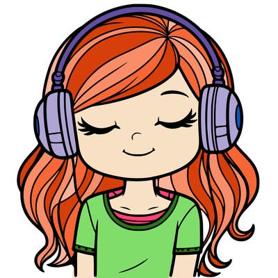 girl with headphones