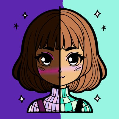 split girl with short hair