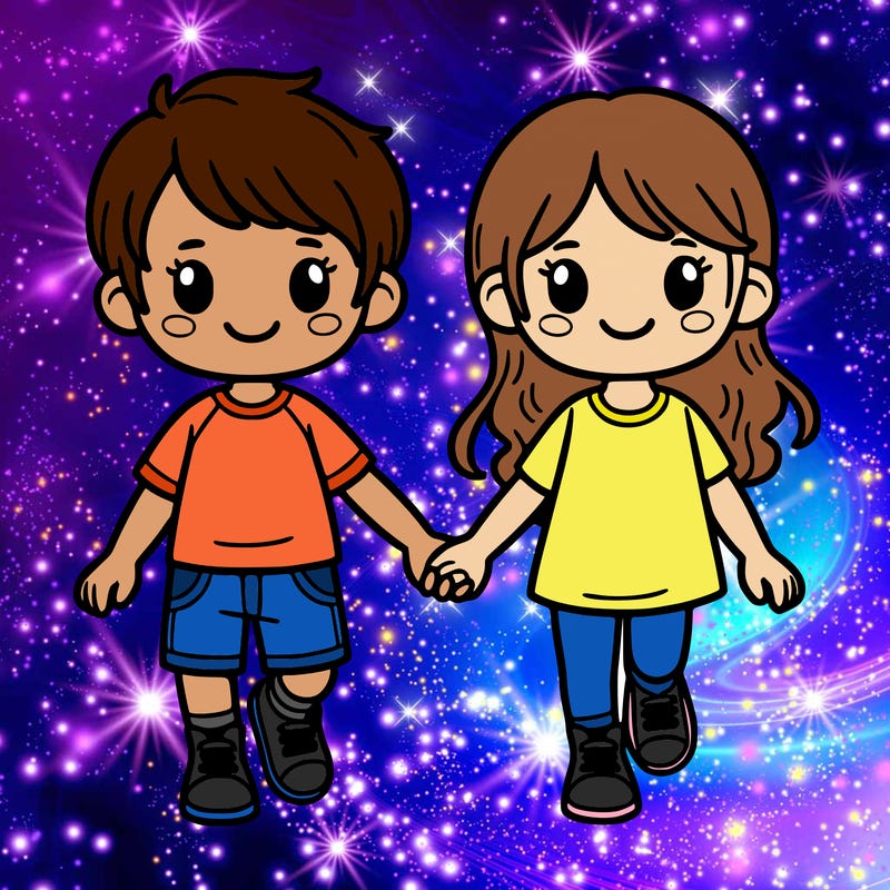 boy and girl holding hands