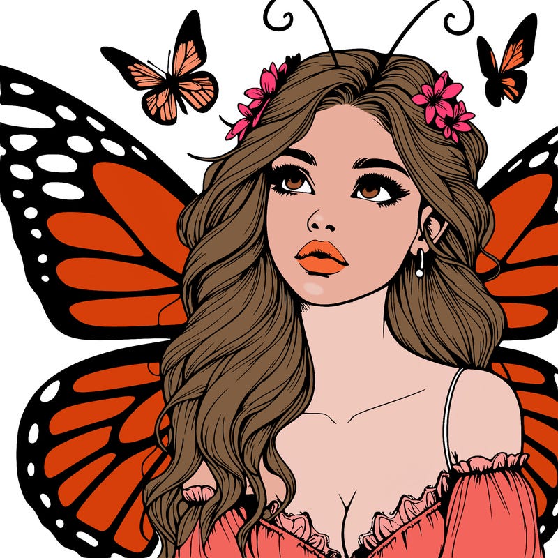 butterfly fairy realistic girl