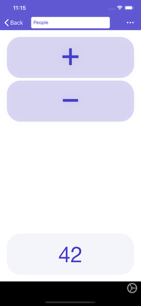 Count That Now - Tally counter - Interfaz de contador digital que muestra un conteo de 42 para personas