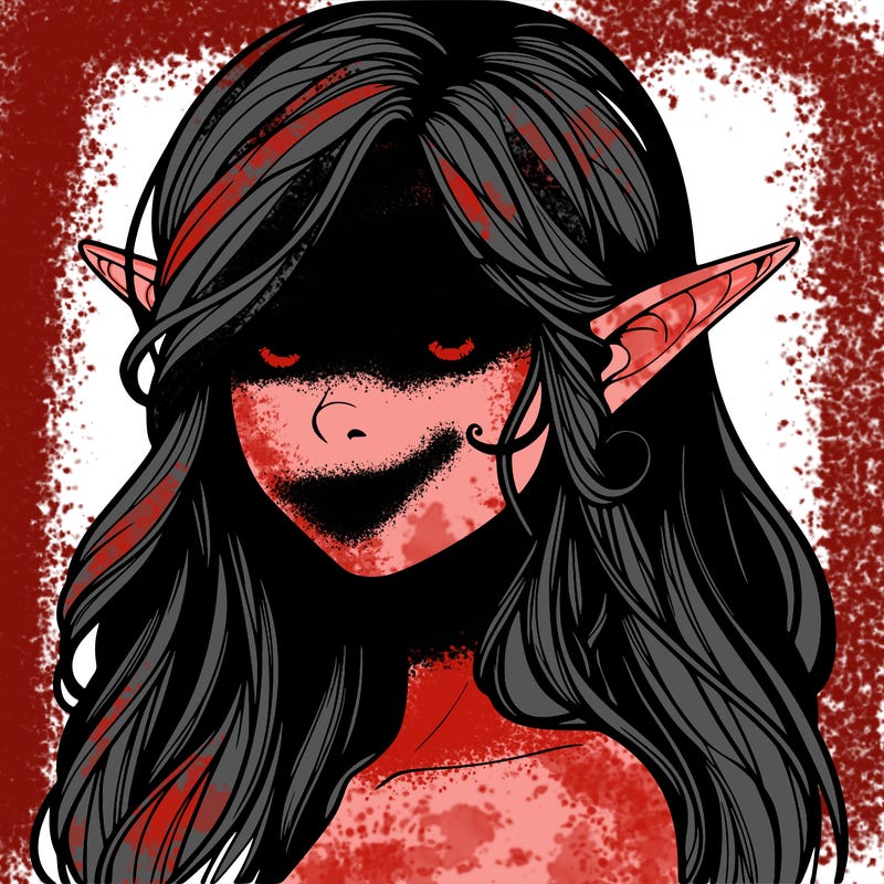 elf girl realistic dark fantasy