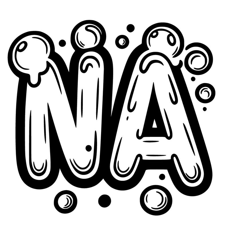 bubble letters "na"