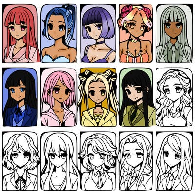 girls that look diffrent anime