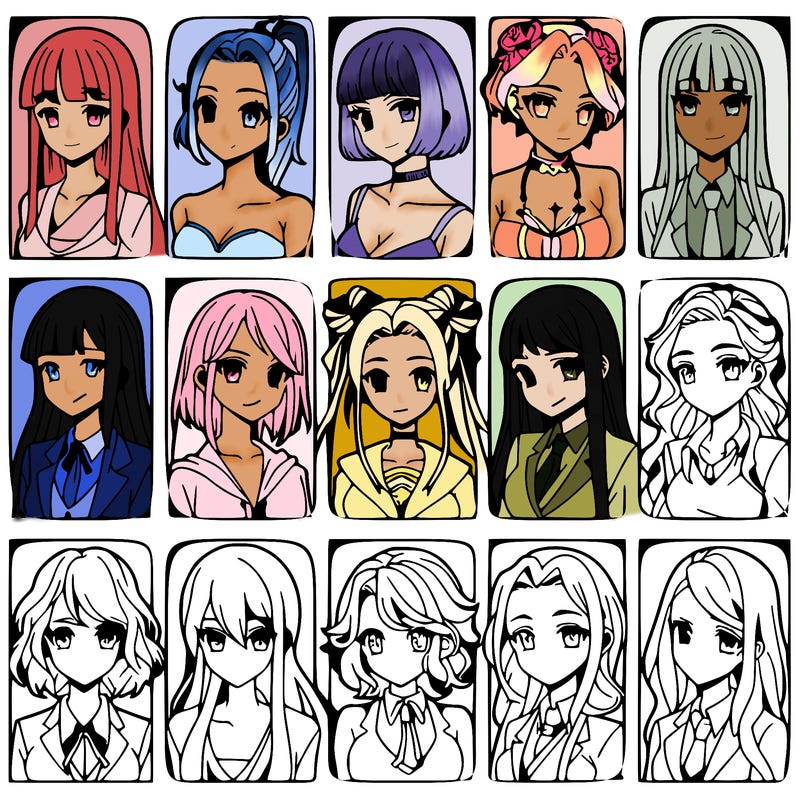 girls that look diffrent anime