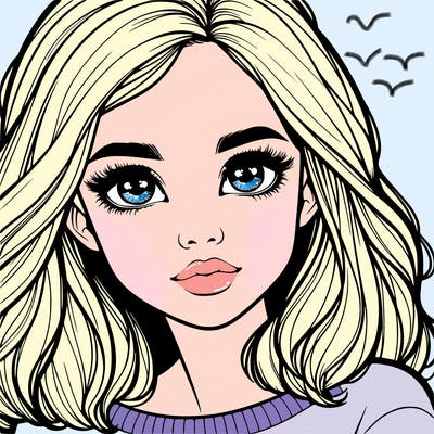 realistic girl whith cute eyes