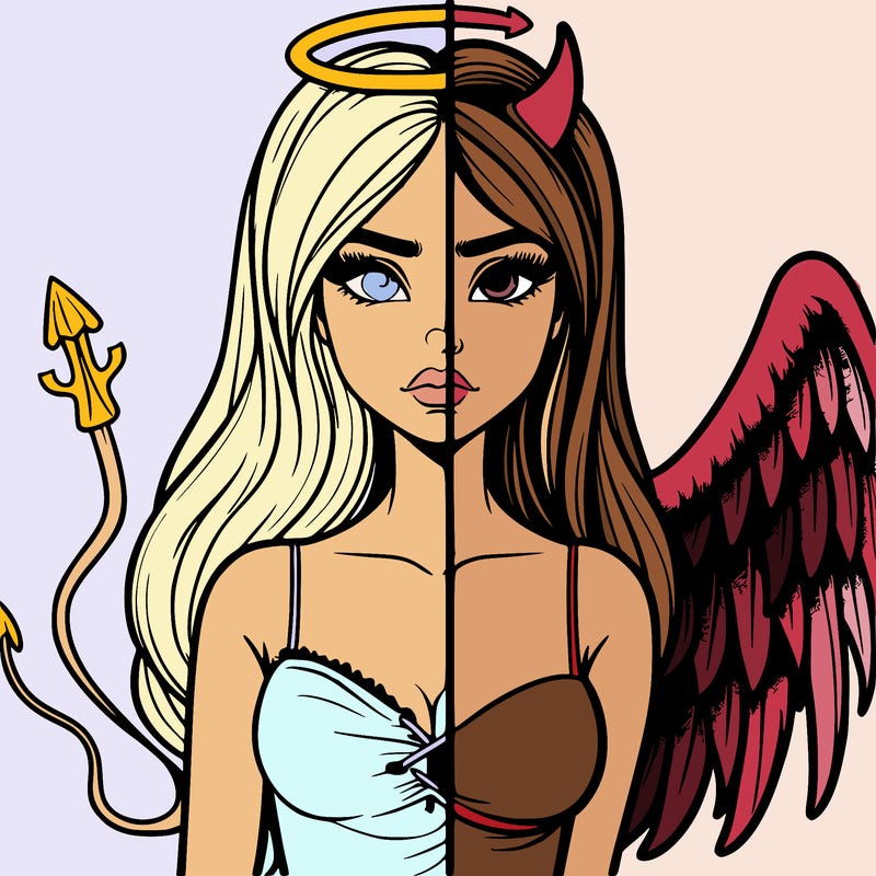 devil vs angel realistic girl