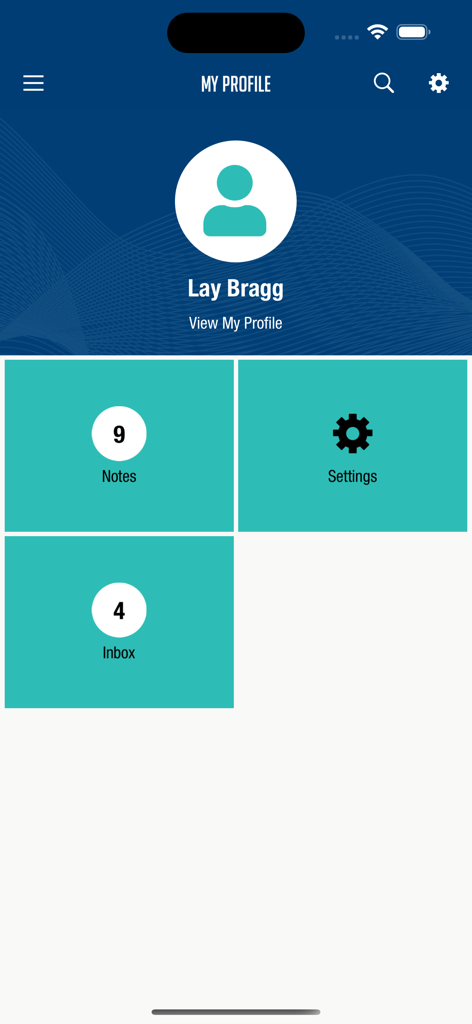 IBS 2026 - IBS 2026アプリのユーザープロフィール画面。メモ、受信トレイ、設定のセクションがあります。