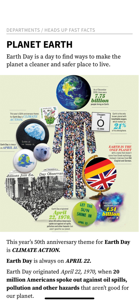 Scout Life Magazine - An educational infographic about Planet Earth and Earth Day from the Scout Life Magazine digital edition.