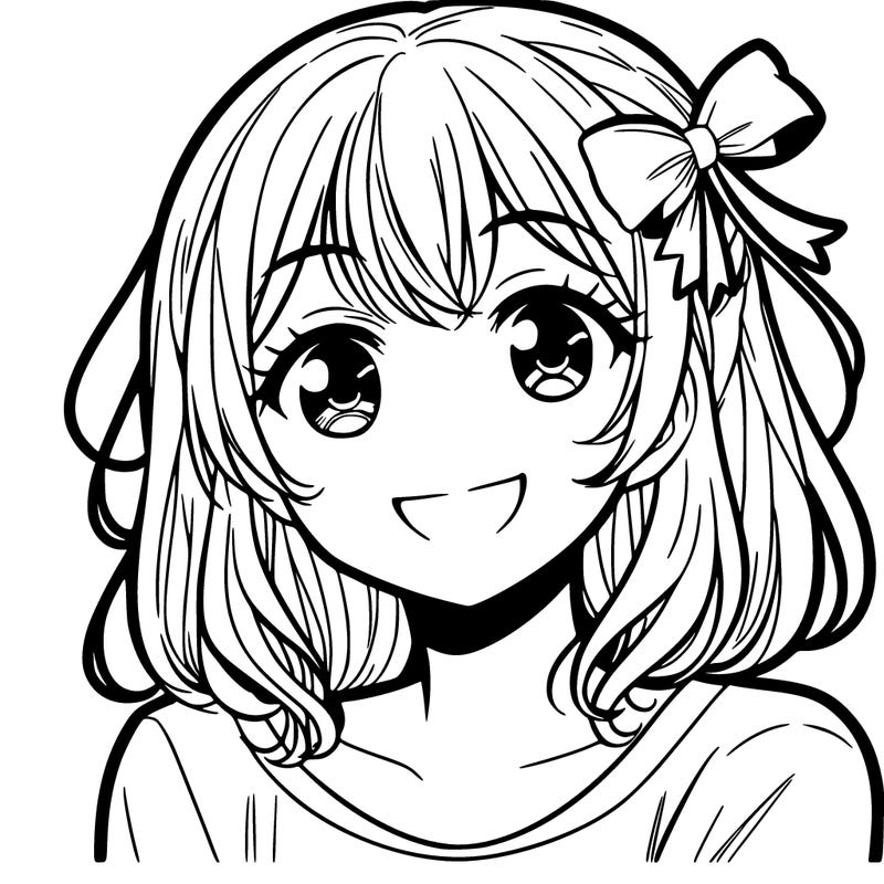 manga girl smiling
