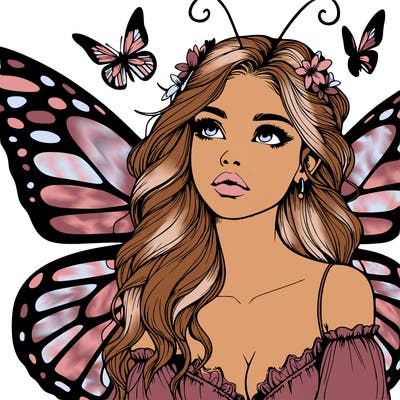 butterfly fairy realistic girl