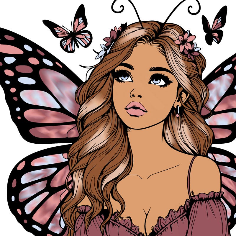 butterfly fairy realistic girl
