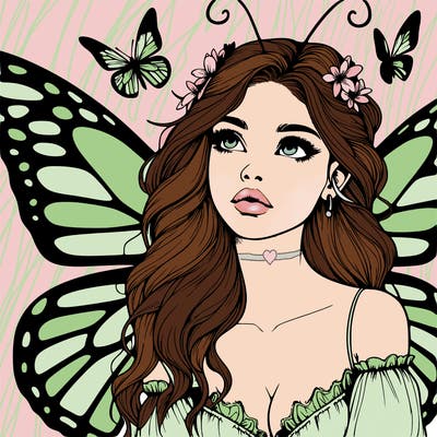 butterfly fairy realistic girl