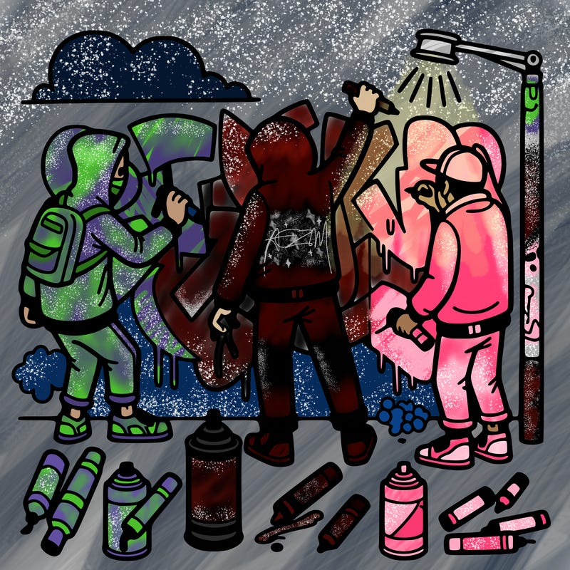 people doing graffit