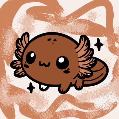 cute easy baby axolotl