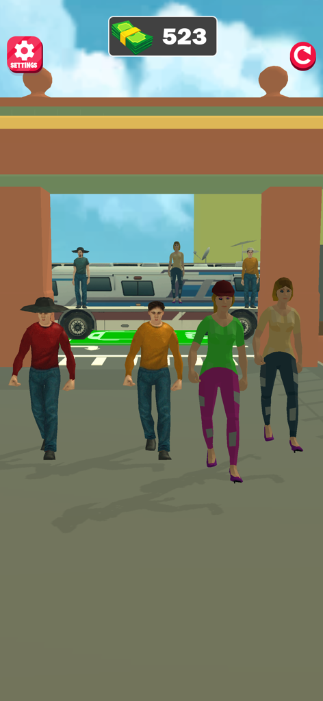 Ultimate Fun Park Simulator 3D - 3D characters walking inside a theme park simulator game