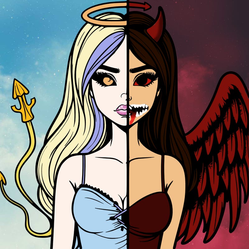 devil vs angel realistic girl