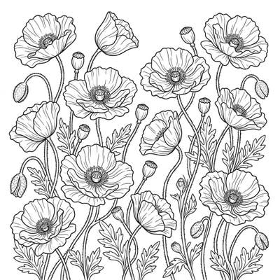 Explore the beauty of nature with this charming Iceland Poppies coloring page, specially designed for kids aged 4-8. Perfect for little hands to bring vibrant hues to these delicate flowers and their intricate stems.