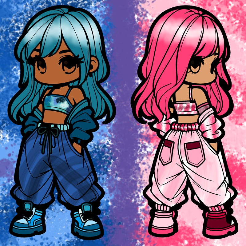 girl in crop top and baggy pants