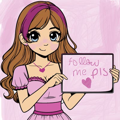 realistic pretty girl holding blank sign