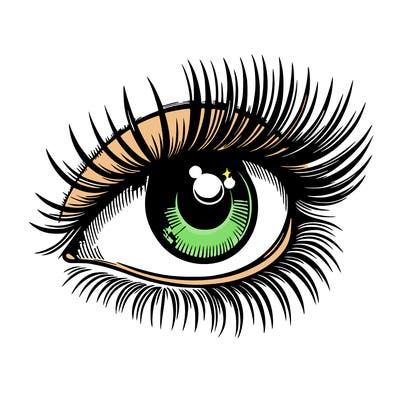 realistic eye long eylashes