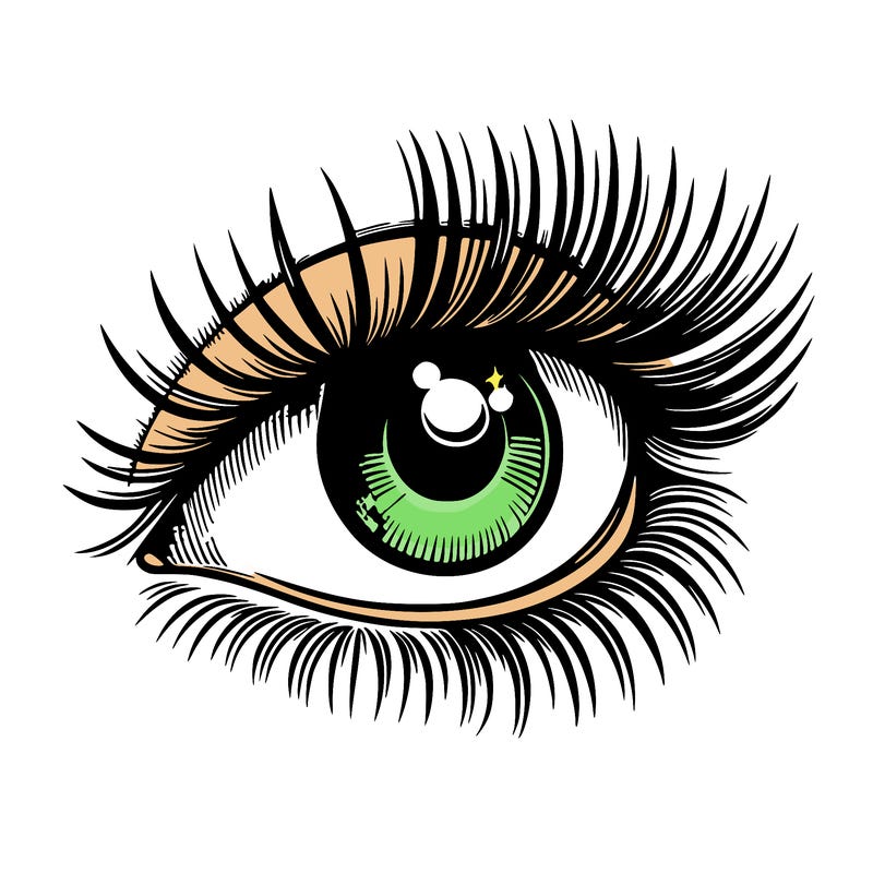 realistic eye long eylashes