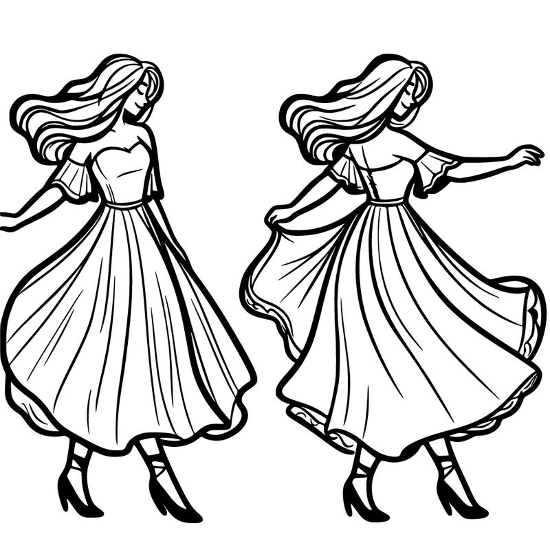 woman dancing with big flowy dress
