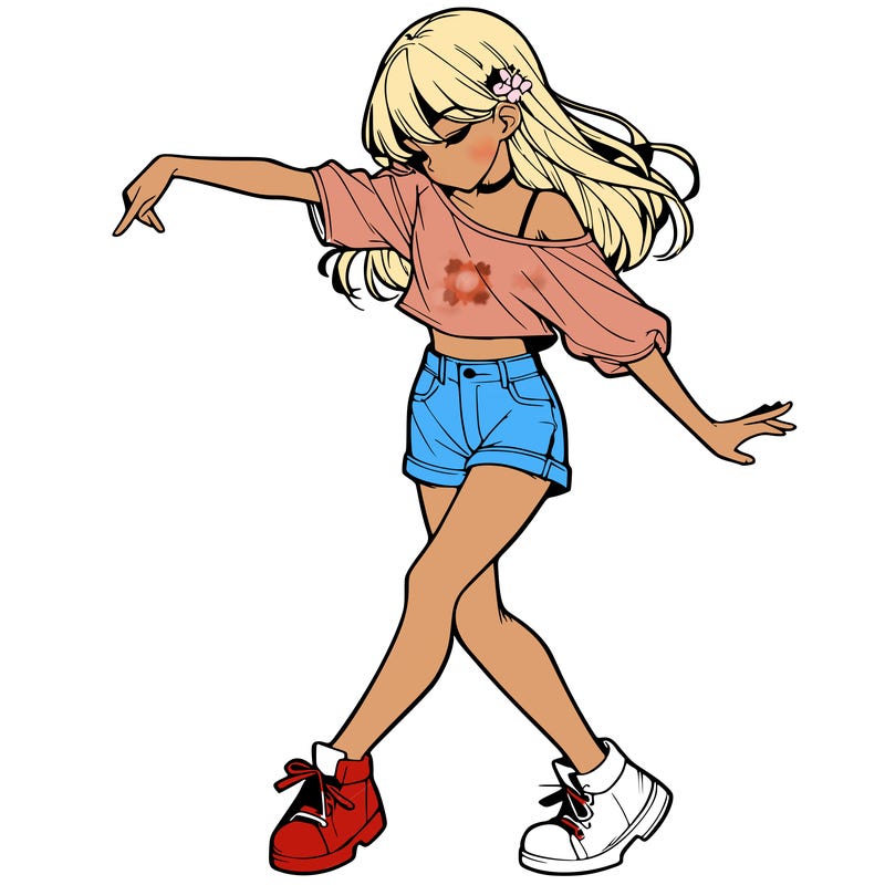 realistic girl danceing
