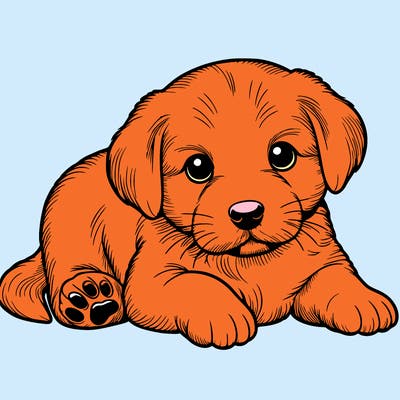 a cute realistic puppy