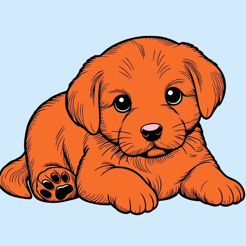 a cute realistic puppy