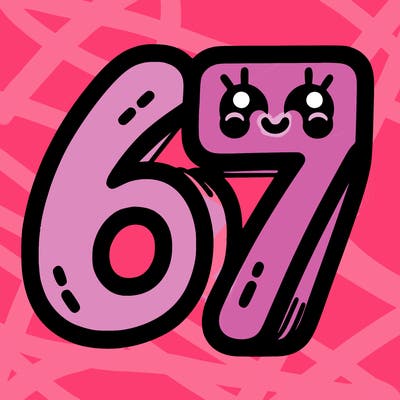 the numbers 67
