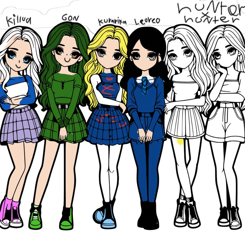 a group of girls realistic