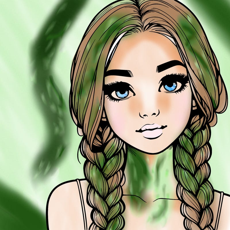 realistic girl with braids