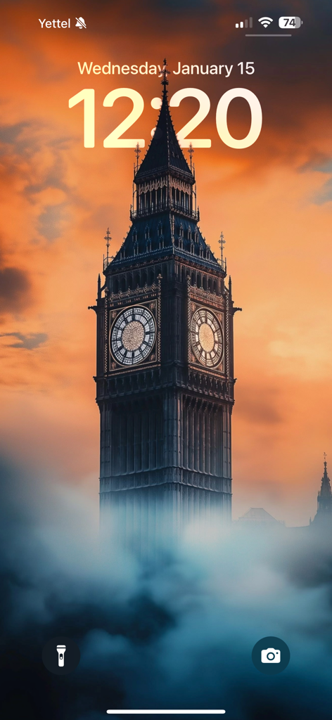 Wallpapers HD & 4K - Thematica - Fondo de pantalla estético para iPhone del Big Ben sobre las nubes al atardecer