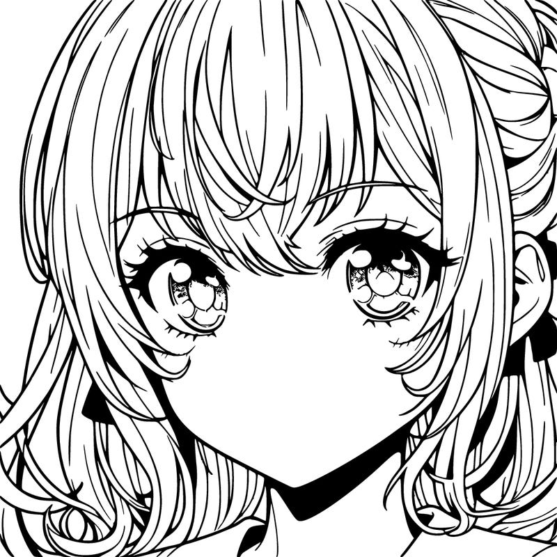 close up anime face