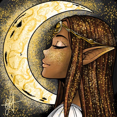 a realistic moon elf