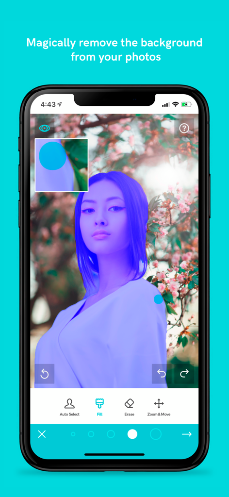 Picolla - Be Bohemian - Portrait photo being edited with the Picolla background removal tool