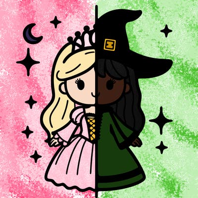 split princess and witch