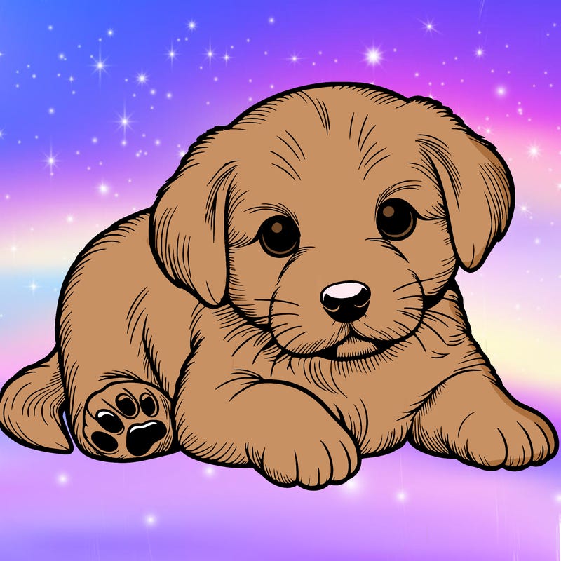 a cute realistic puppy