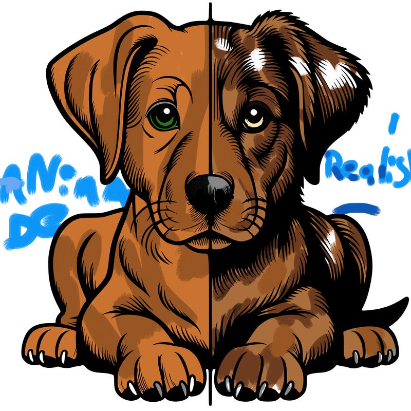 realistic dog split picture