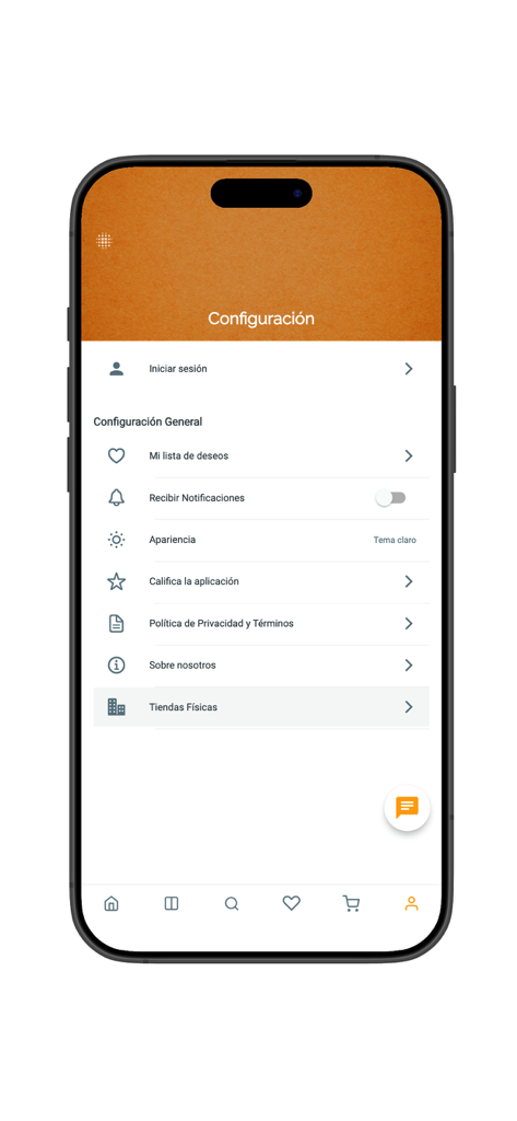 SUPER SALON - Interfaz de configuración del usuario de la aplicación de belleza Super Salon que muestra la lista de deseos y las opciones de notificación