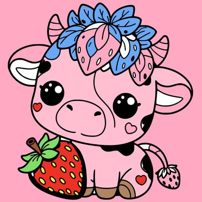 cute strawberry cow