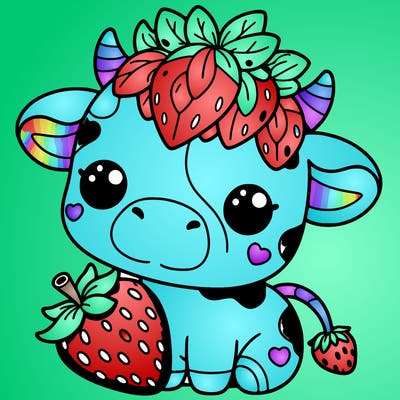 cute strawberry cow