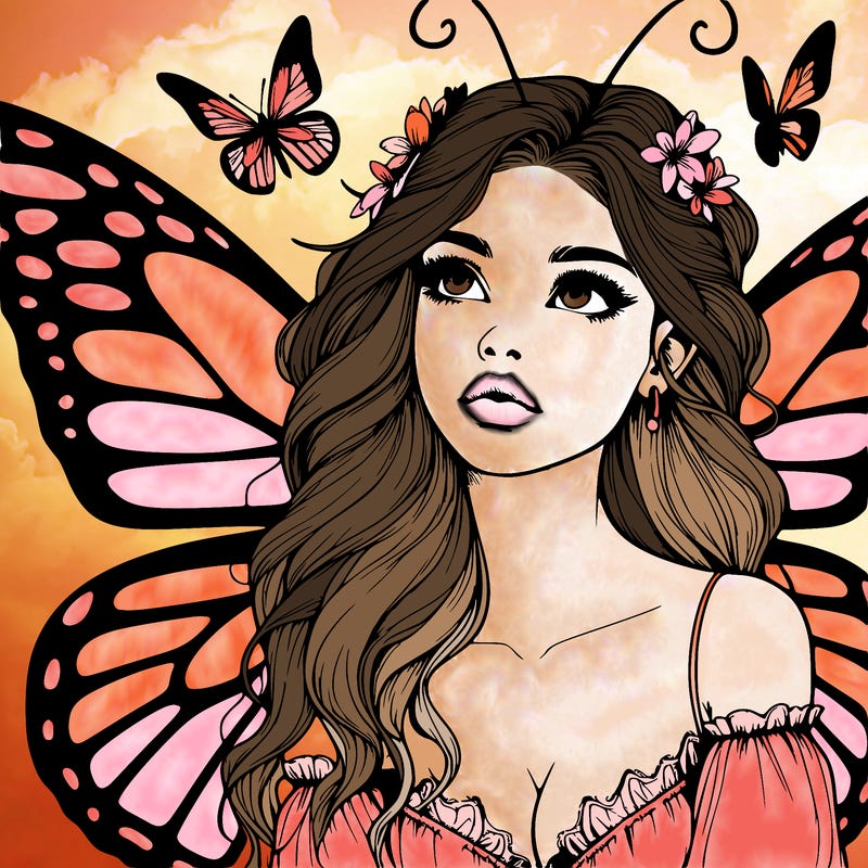 butterfly fairy realistic girl