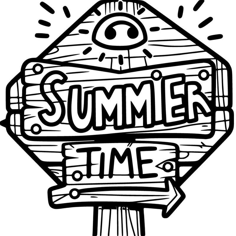 a sign that says summer time